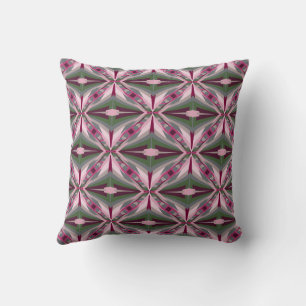 Pretty In Pink And Green Stretched Colour Block Throw Pillow