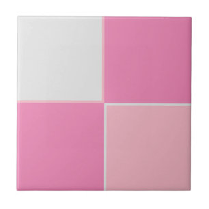 Pretty in pink and grey squares tile