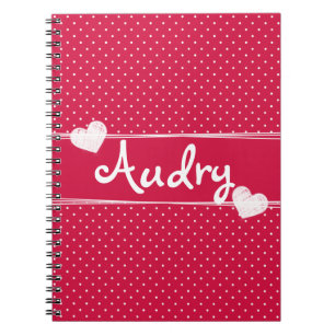 Pretty in pink and white polka dots valentine notebook