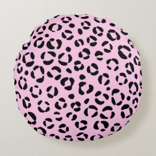 Pretty in Pink Animal Print Round Pillow