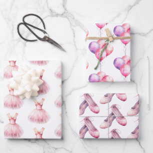 Pretty in Pink Ballet Dress Wrapping Paper Sheet