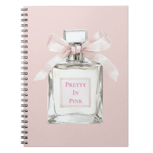 Pretty in Pink Blush Bow Perfume Bottle Notebook