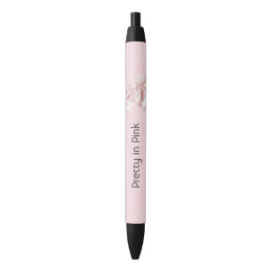 Pretty in Pink Bow Black Ink Pen