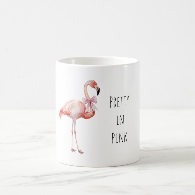 Pretty in Pink Bow Flamingo Coffee Mug (Center)
