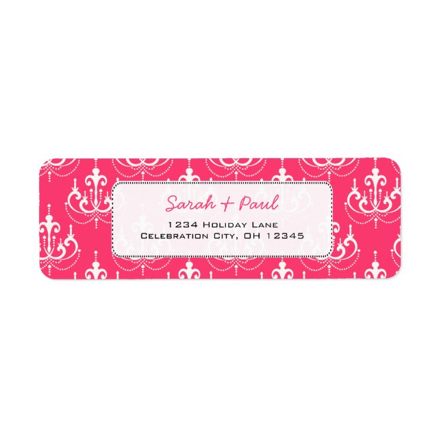 Pretty in Pink Chandeliers Return Address Label (Front)