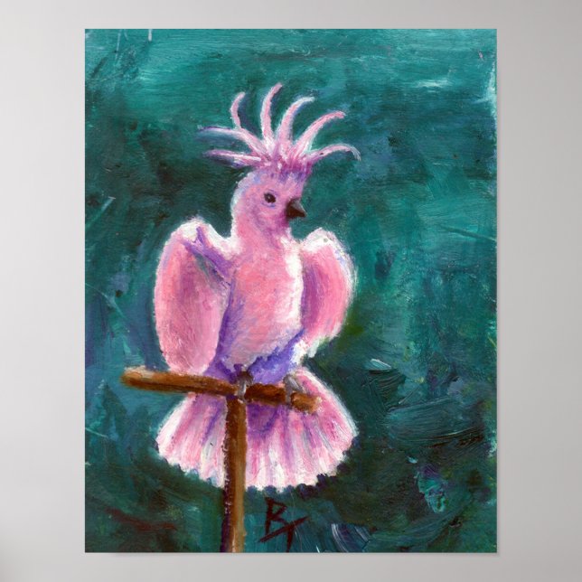 Pretty In Pink Cockatoo Poster (Front)