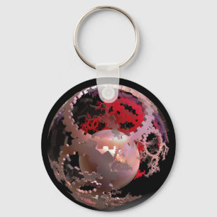 Pretty in Pink Cogs Keychain