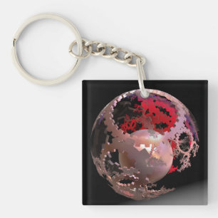 Pretty in Pink Cogs Keychain