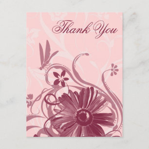 Pretty In Pink Dragonfly Thank You Cards