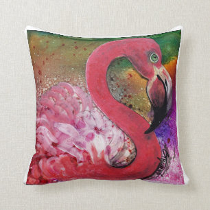 PRETTY IN PINK flamingo pillow design by GG Burns