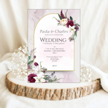 Pretty in Pink Floral Wedding Invitation