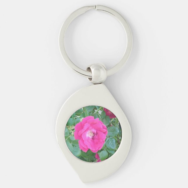 Pretty In Pink Flower Keychain (Front)
