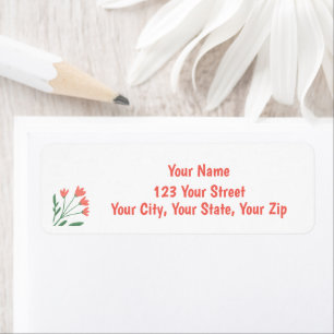 Pretty in Pink Flowers Return Address Label