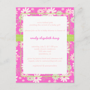 Pretty in Pink Garden baby shower/diy colour Invitation