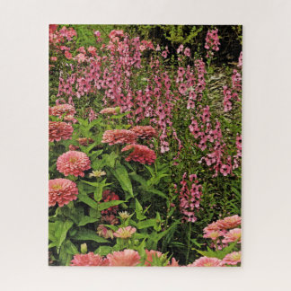 Pretty In Pink Garden/floral Jigsaw Puzzle
