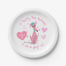 Pretty In Pink Greyhound Party Invitation