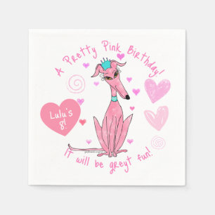 Pretty In Pink Greyhound Party  Napkin