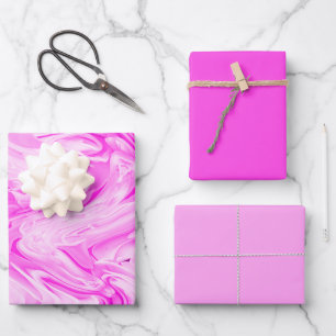 Pretty In Pink Hot Pink Blush Pink Wrapping Paper Sheet