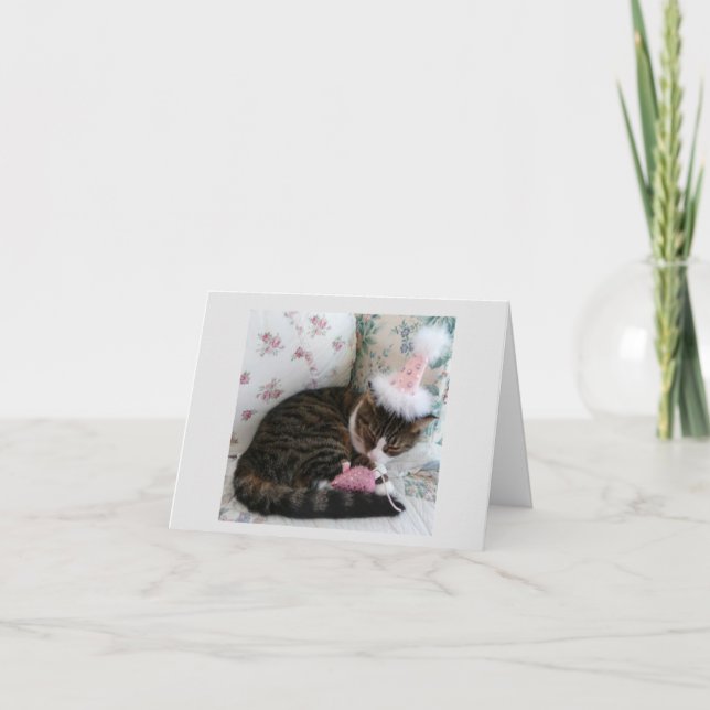 Pretty in Pink Kitty Birthday Card (Front)