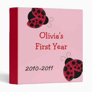 Pretty in Pink Ladybug Baby Photo Album Scrapbook Binder