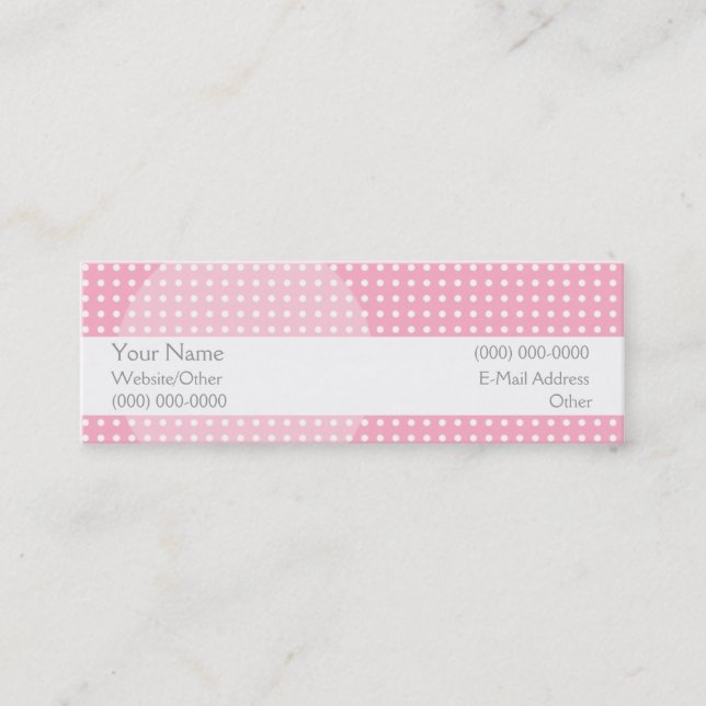 Pretty in Pink Mini Business Card (Front)
