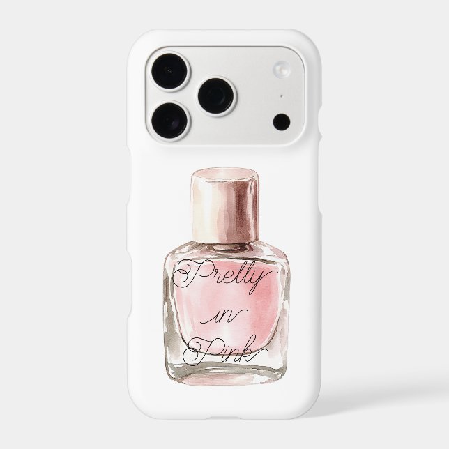 Pretty in Pink Nail Polish Bottle White (Verso)