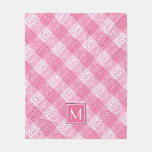 Pretty In Pink Pattern   Monogram Fleece Blanket