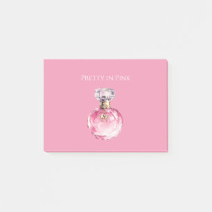Pretty in Pink Perfume Bottle Gold Horse Charm Post-it Notes
