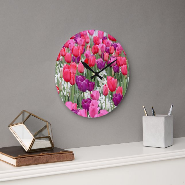 Pretty in Pink Petals  Large Clock (Office)