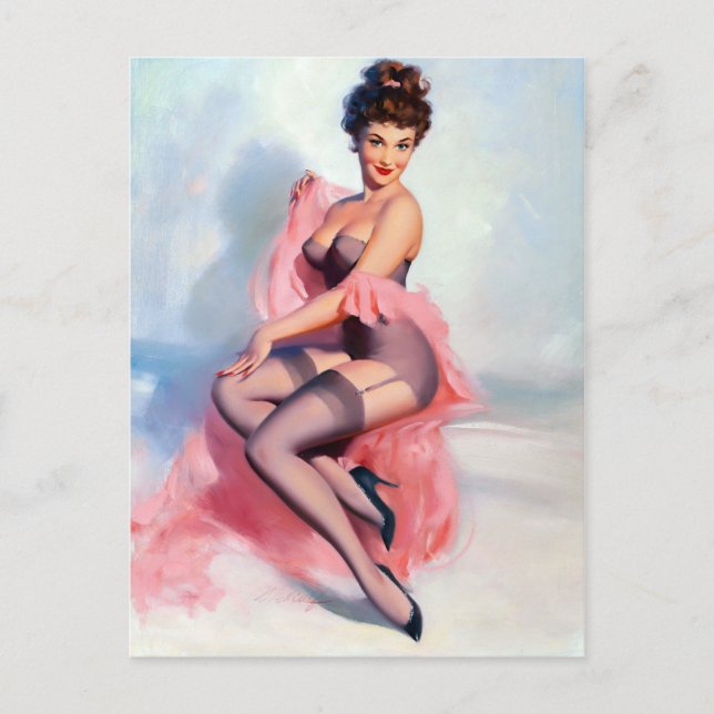 Pretty in Pink Pin Up Postcard (Front)