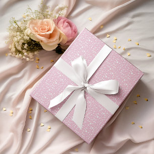 Pretty in Pink Random Sized White Polka Dots Wrapping Paper