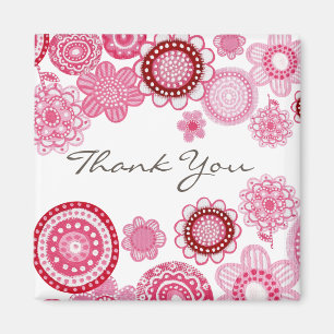 Pretty in Pink Thank You Wedding Gift Magnet