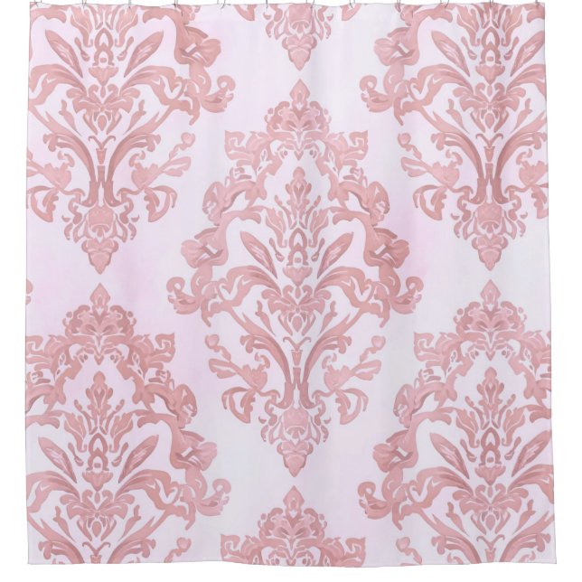 Pretty in Pink Victorian Damask Watercolor Pattern (Front)