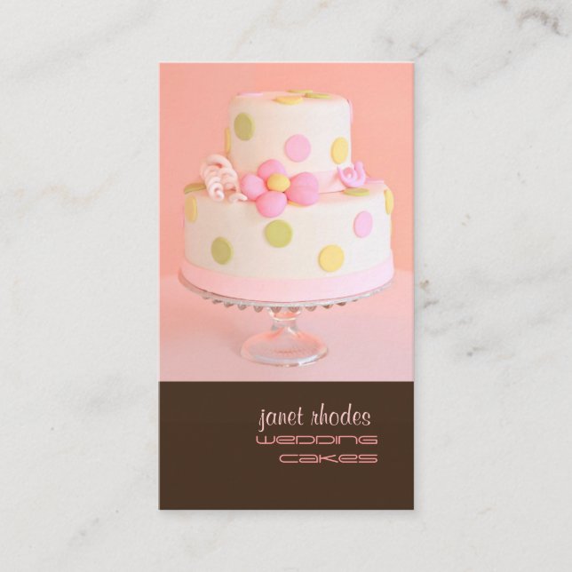 Pretty in Pink wedding cake Business Card (Front)