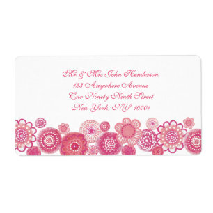 Pretty in Pink & White Floral Address Sticker