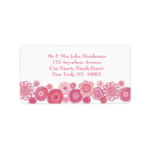 Pretty in Pink & White Floral Address Sticker