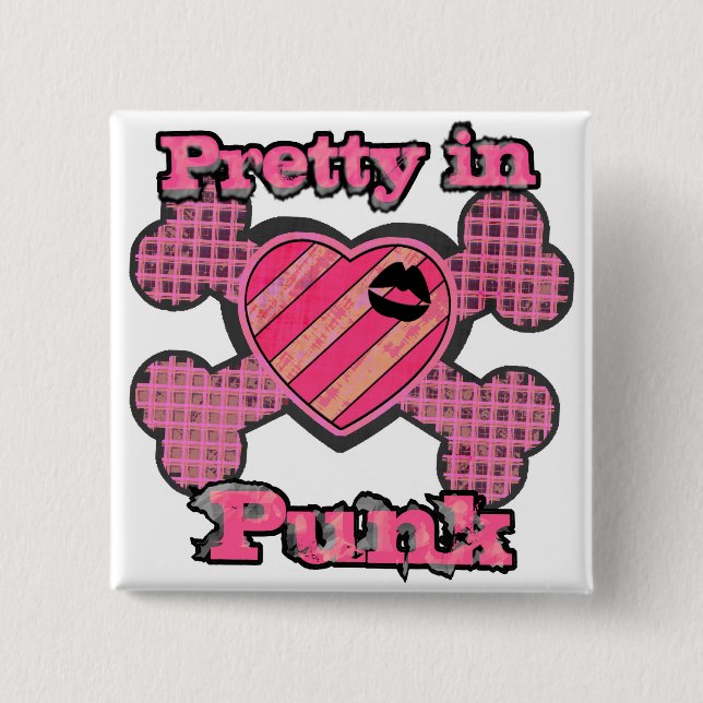 Pretty in Punk 2 Inch Square Button (Front)