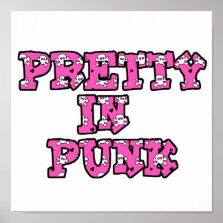 Pretty in Punk Skull Text Poster