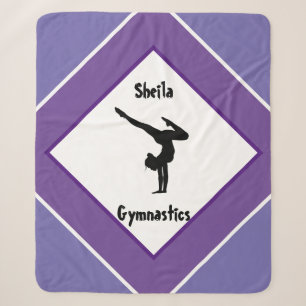 Pretty in Purple Gymnastics Personalized Sherpa Blanket