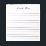 Pretty in Purple Lined Personalized  Notepad<br><div class="desc">Add  your text using the template form.</div>