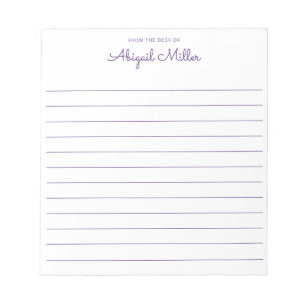 Pretty in Purple Lined Personalized  Notepad