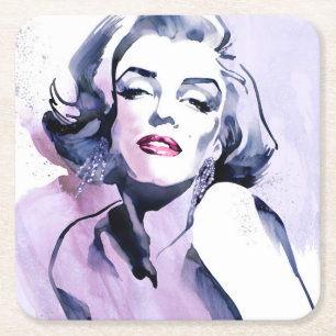 Pretty in Purple Square Paper Coaster