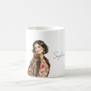 Pretty in Red Floral  Coffee Mug
