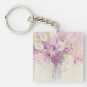 Pretty in Spring   Soft Pink Bouquet Keychain