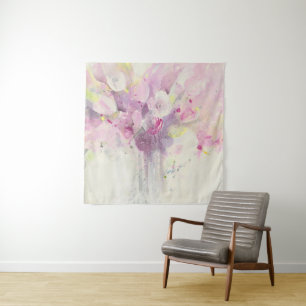 Pretty in Spring Soft Pink Bouquet Tapestry