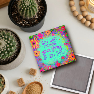 Pretty Inspirational Floral Fun Trendy Your Story Magnet