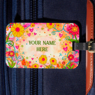 Pretty Inspirivity Fun Floral Customized  Luggage Tag