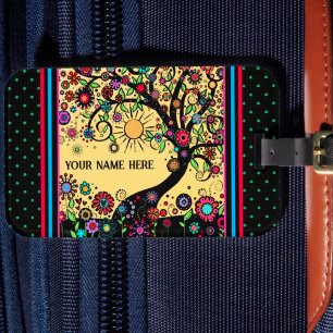 Pretty Inspirivity Fun Floral Tree Customized Luggage Tag