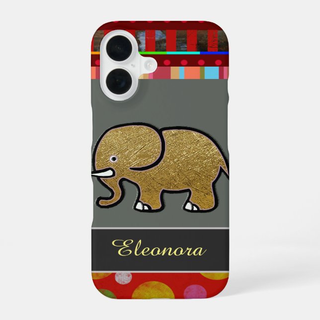 pretty iPhone 6 with elephant personalized 16 Case (Back)