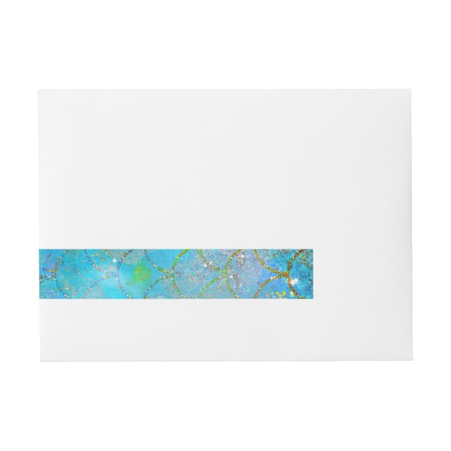 Pretty Iridescent Pearl Shimmer Mermaid Scales Wraparound Address Label (Front)